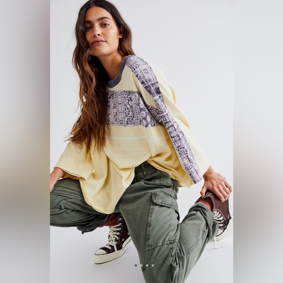 We The Free Tops - NWT Free People S We the Free Happiness in Bloom Tee in Ecru Combo New $98 Tunic